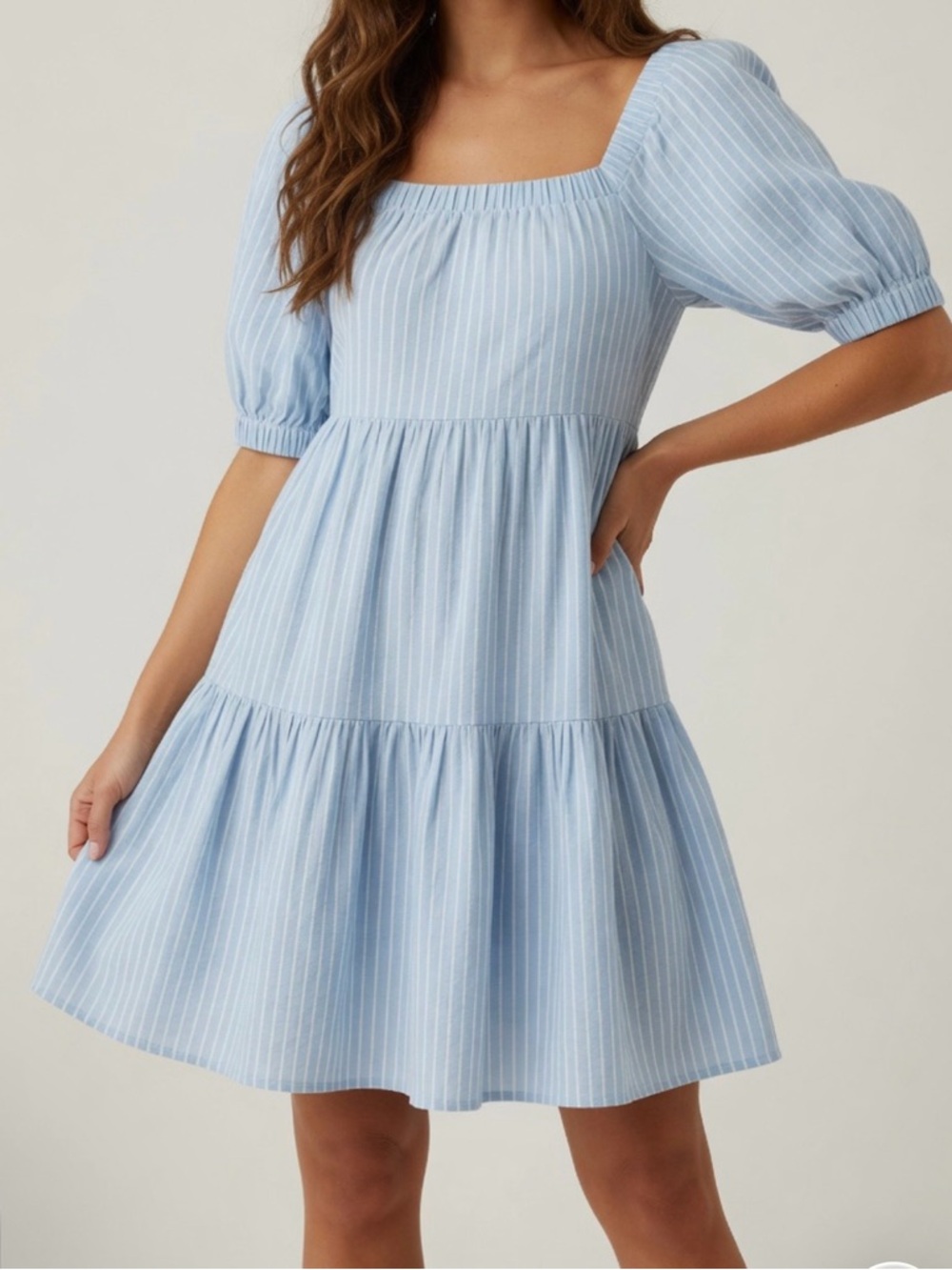 Mable Kaitlyn Puffed Sleeve Babydoll Mini Dress Cottagecore
